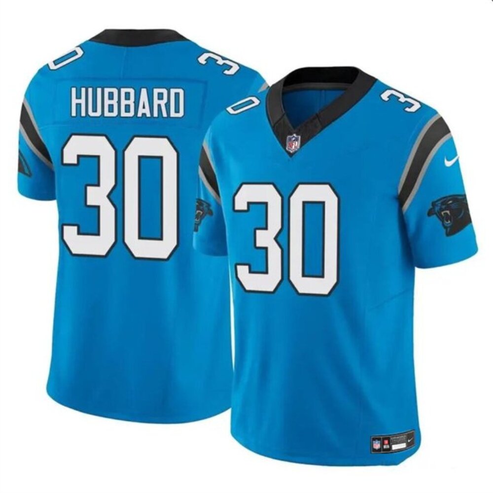 30 Chuba Hubbard Blue F U S E  Vapor Stitched Jersey